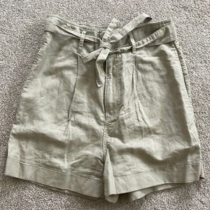 Khaki High Waisted Shorts